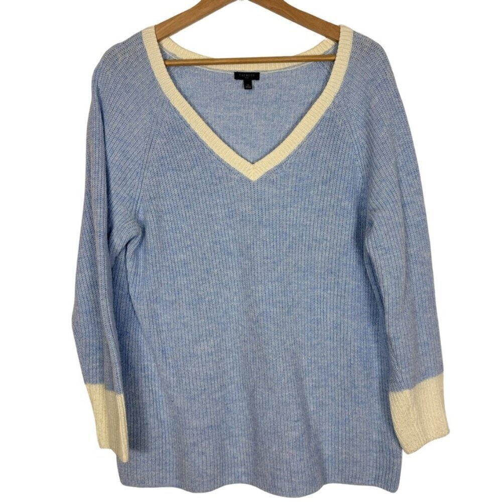 Talbots Plus Size Light Blue V-Neck PullOver Sweater Size: 1x